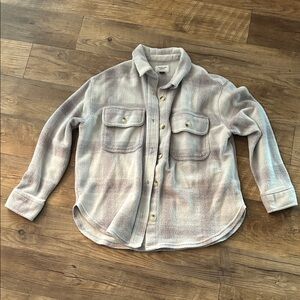 American Eagle Outfitters Gray Fleece Shacket